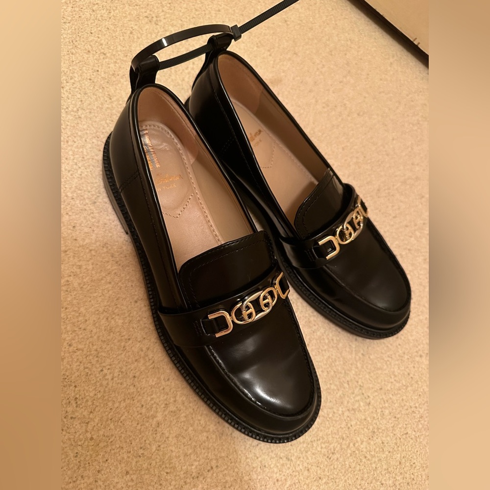 SAM EDELMAN CHRISTY BLACK BOX LEATHER LOAFER SIZE 6.5 New